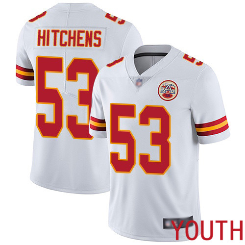Youth Kansas City Chiefs #53 Hitchens Anthony White Vapor Untouchable Limited Player Nike NFL Jersey->youth nfl jersey->Youth Jersey